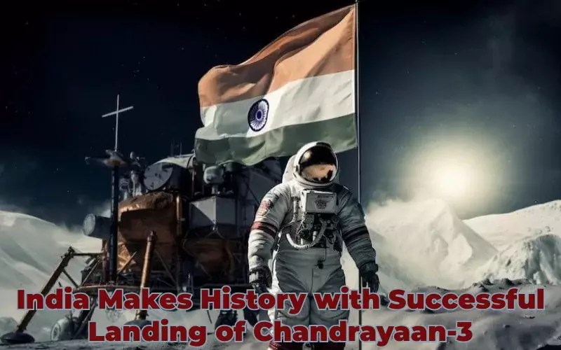 India Makes History with Successful Landing of Chandrayaan-3 on Moon's South Pole